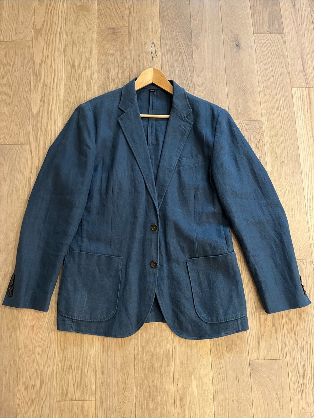 J. Crew Thompson Linen Blazer — Size 40 — Navy — Unstructured Patch Pockets
